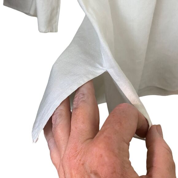 Michele Michelle White Linen Blend Tunic Top Size XL - Picture 4 of 6